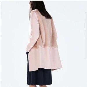 Zara pink jacket with faux fur details
